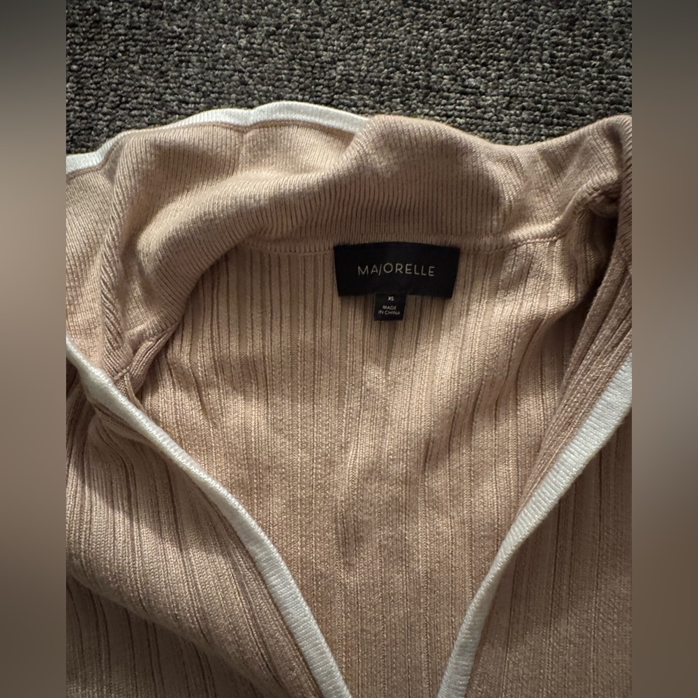 MAJORELLE Beige Button Down Ribbed Top - Picture 4 of 4